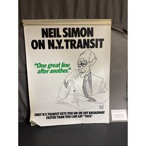 Hirshfield New York Transit Poster 21”Lx16.75”W Vintage NYC Transit Wall Art